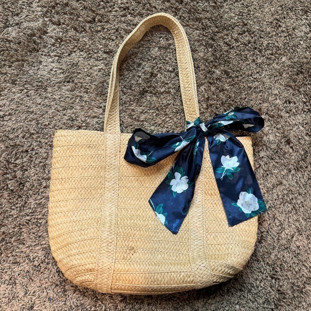 Draper James Straw Bag with Scarf FitFabFun Collaboration